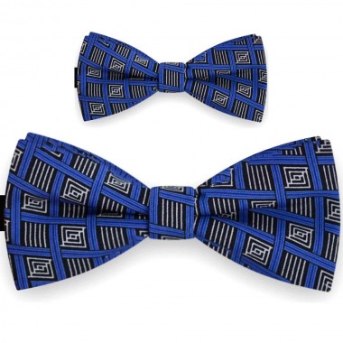 Papioane tata fiu albastru cobalt, forme geometrice, stilizate delicat